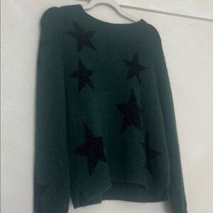 All Saints Dark Green Sweater with Black Star Design